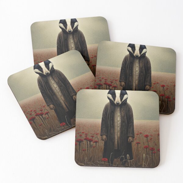 Item preview, Folk Horror Badger in a Field designed and sold by WyrddandWonderful.