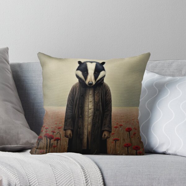 Item preview, Folk Horror Badger in a Field designed and sold by WyrddandWonderful.