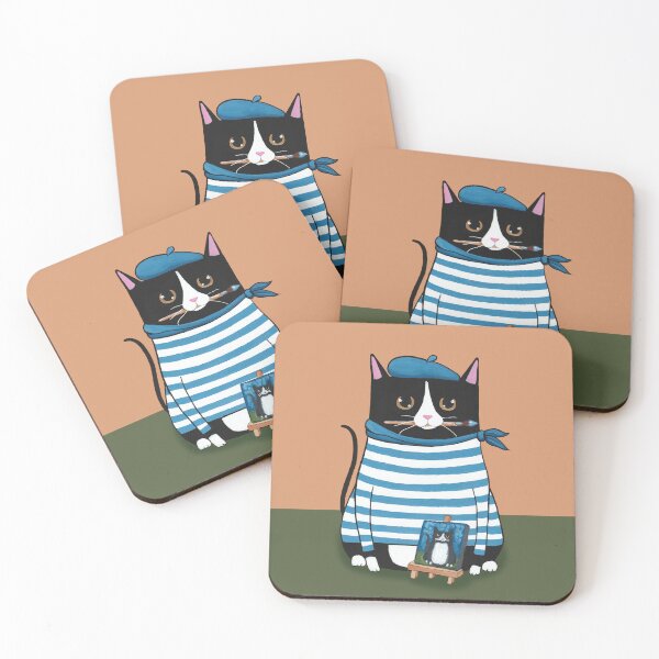 Item preview, Pierre The French Artist Cat designed and sold by KilkennyCat Art.