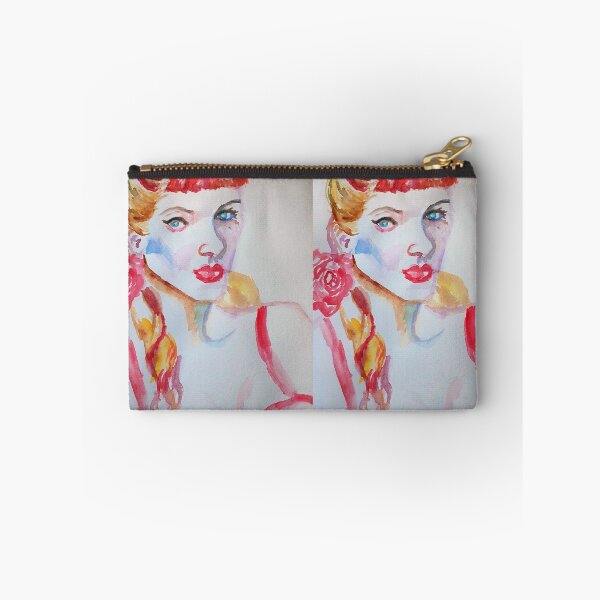 Item preview, Redhead Retro Woman Watercolor Painting designed and sold by Sarah  Rajkotwala.