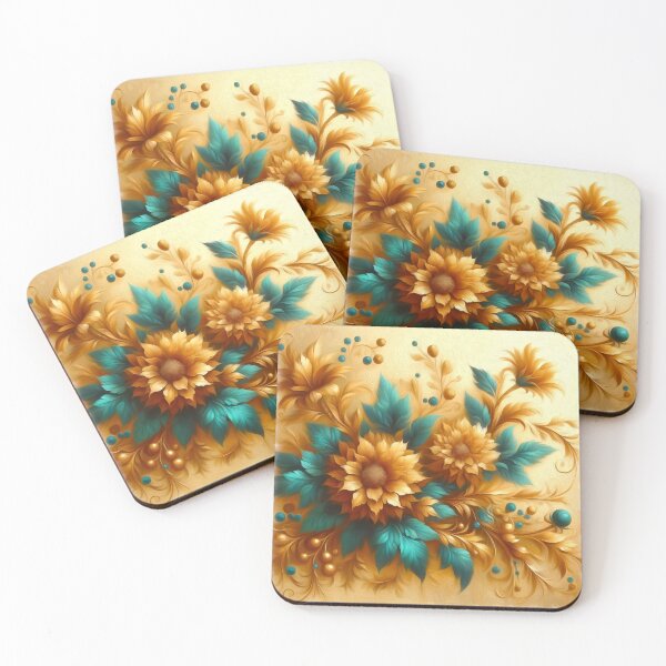 Item preview, Golden Flowers - V4 designed and sold by Anas Arts.