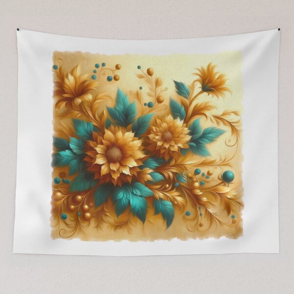 Item preview, Golden Flowers - V4 designed and sold by Anas Arts.