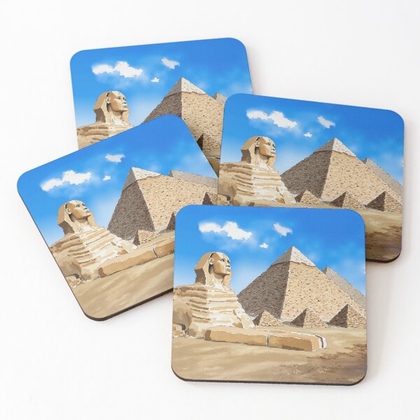 Item preview, Pyramids of Giza Egypt Watercolor designed and sold by Magnolia Valley Art.