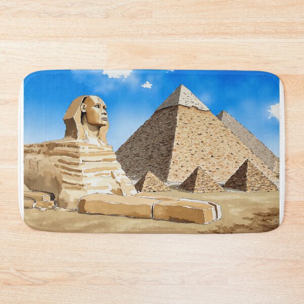Item preview, Pyramids of Giza Egypt Watercolor designed and sold by Magnolia Valley Art.