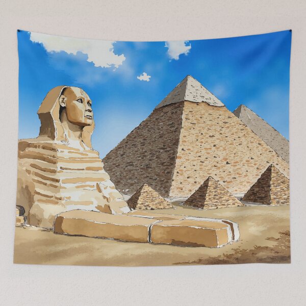 Item preview, Pyramids of Giza Egypt Watercolor designed and sold by Magnolia Valley Art.
