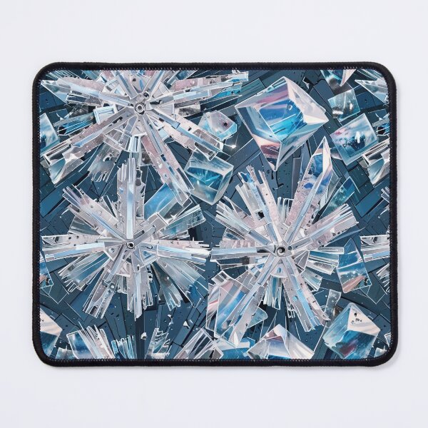 Item preview, Abstract crystal Snowflakes Against a Dark Geometric Background designed and sold by CoolPixels.