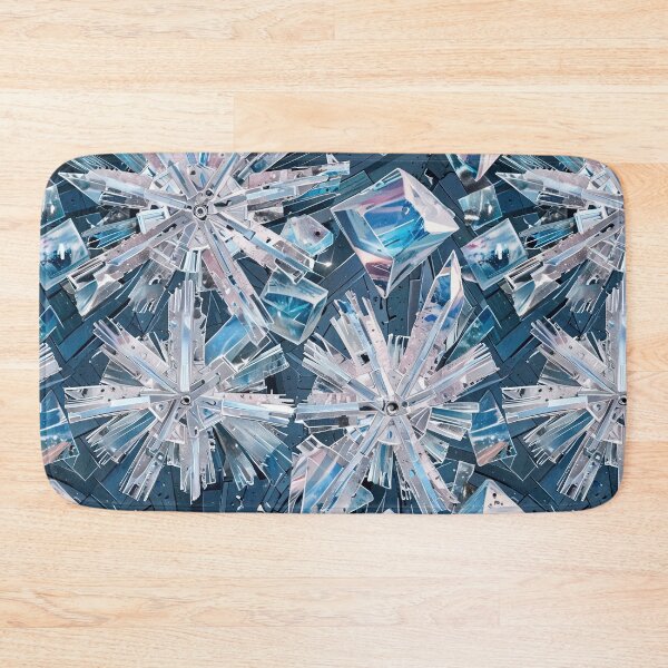 Item preview, Abstract crystal Snowflakes Against a Dark Geometric Background designed and sold by CoolPixels.