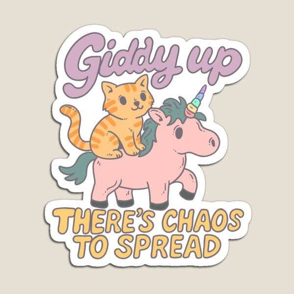 Artikel-Vorschau von Chaotische Katze reitet auf Einhorn – Giddy Up Chaos Crew, designt und verkauft von Jess.a.creates.