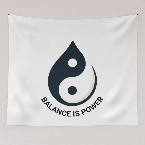 Item preview, "Balance Is Power" Yin Yang, minimalist, Inspirational Quotes,  designed and sold by karinasalwaszka.