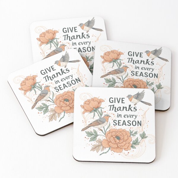 Item preview, Give Thanks Every Season, Birds and Flowers designed and sold by Faithloveshop.