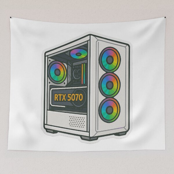 Item preview, White gaming rig RGB PC NVIDIA RTX 5070 designed and sold by AL-WADI.