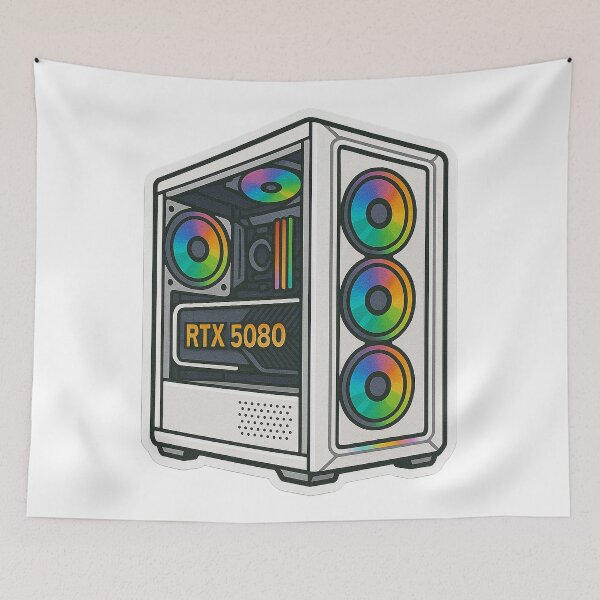 Item preview, White gaming rig RGB PC NVIDIA RTX 5080 designed and sold by AL-WADI.