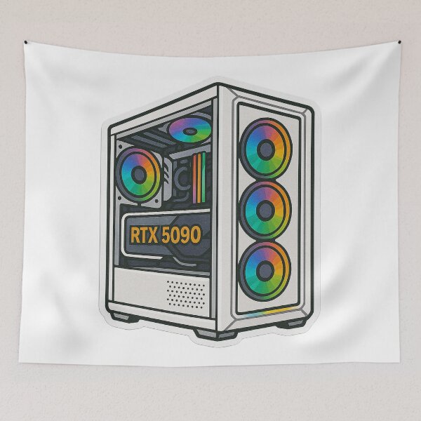 Item preview, White gaming rig RGB PC NVIDIA RTX 5090 designed and sold by AL-WADI.