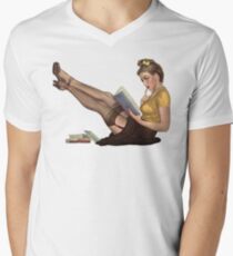 Pinup - Librarian Men's V-Neck T-Shirt
