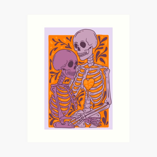 Aperçu de l'œuvre Till Death Love Vibes – Romance de couple squelette créée et vendue par Jess.a.creates.