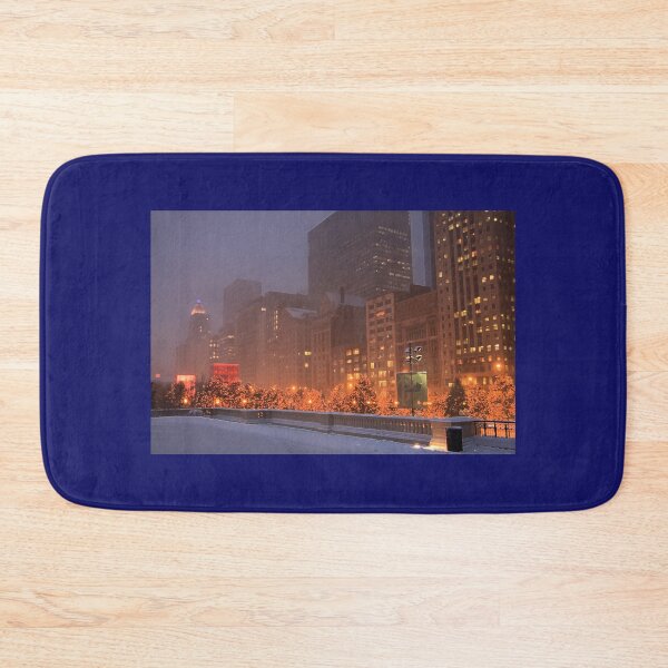 Item preview, Chicago Winter Glow – Snowy Night and City Lights at December Night designed and sold by Maryna Gumenyuk.