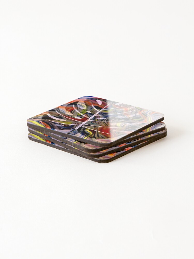 Thumbnail 4 of 5, Coasters (Set of 4), Leaf Pattern Abstract designed and sold by ViaARTfactory.