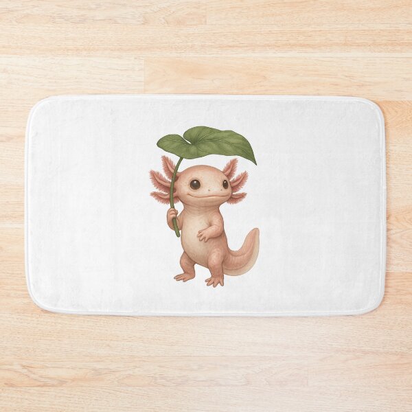 Item preview, Adorable Axolotl Holding Leaf Like Umbrella designed and sold by RetroPop23.