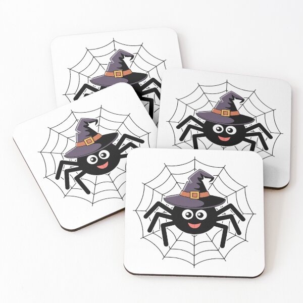 Item preview, Smiling Spider in Witch Hat on Web designed and sold by BirdsnStuff.