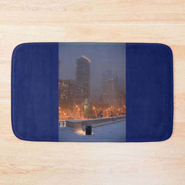 Item preview, Chicago Winter Glow – Snowy Night and City Lights at Magic December Night designed and sold by Maryna Gumenyuk.
