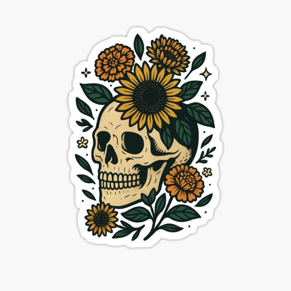 Item preview, Botanical Skull designed and sold by JNT Studio.