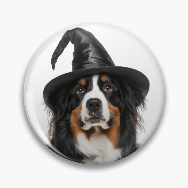Artikelvorschau, Berner Sennenhund trägt Halloween Hexenhut entworfen und verkauft von LazyOwlStore.