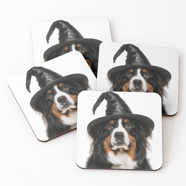 Artikelvorschau, Berner Sennenhund trägt Halloween Hexenhut entworfen und verkauft von LazyOwlStore.