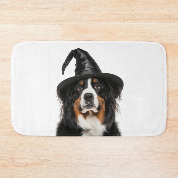 Artikelvorschau, Berner Sennenhund trägt Halloween Hexenhut entworfen und verkauft von LazyOwlStore.