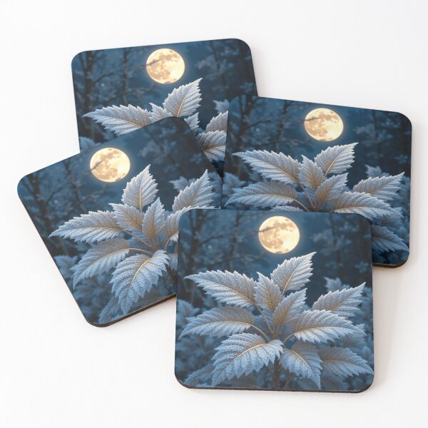 Item preview, Frosted Leaves: Silvery Golden Veins Sparkling in Winter Frost designed and sold by semenol.