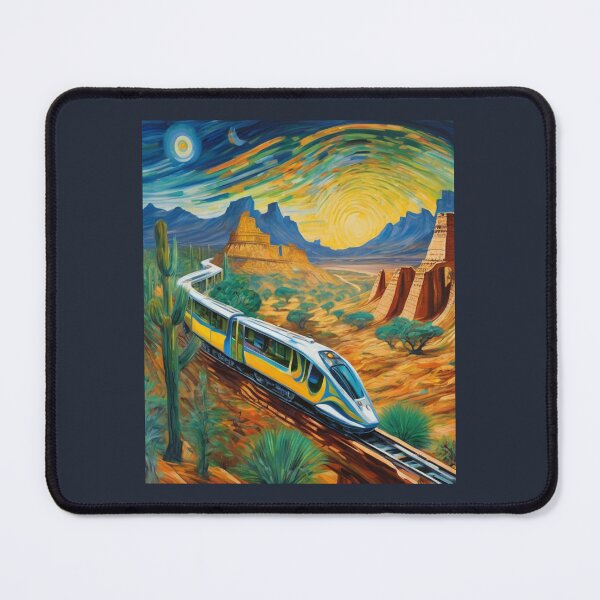 Item preview, "Dynamic Expedition: Vibrant Train Journey Through the Desert" designed and sold by Artisticanvas.