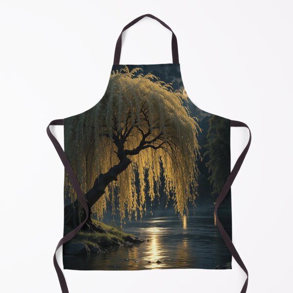 Item preview, Moonlit Willow: Cascading Golden Branches Over Inky Black River designed and sold by semenol.