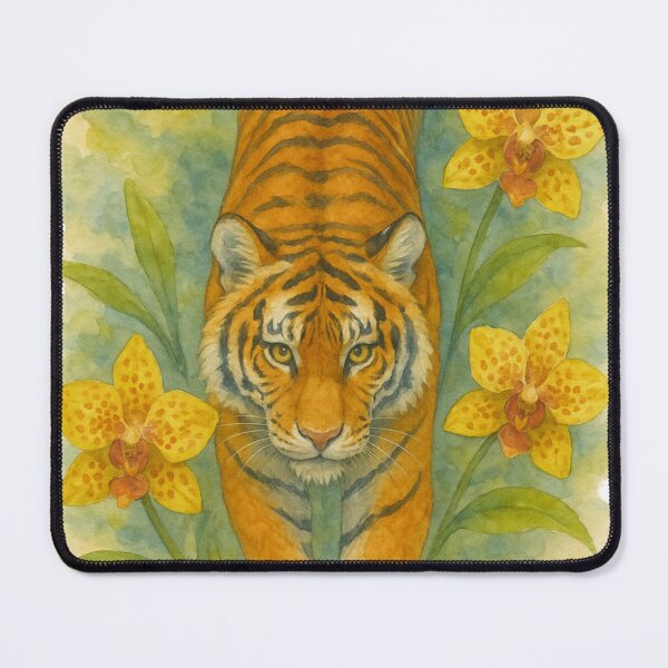 Item preview, Celestial Tiger Orchid Dragon – Myth Meets Bloom designed and sold by coconova.