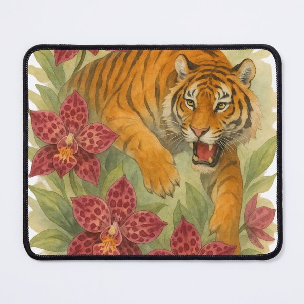 Item preview, Celestial Tiger Orchid Dragon – Myth Meets Bloom designed and sold by coconova.