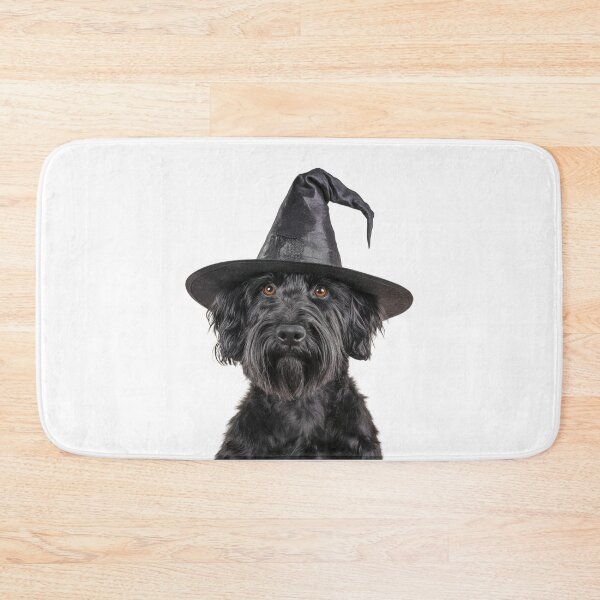 Item preview, Black Russian Terrier Dog Wearing Halloween Witch Hat designed and sold by LazyOwlStore.