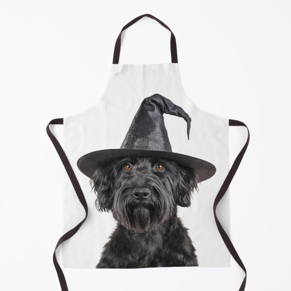 Item preview, Black Russian Terrier Dog Wearing Halloween Witch Hat designed and sold by LazyOwlStore.