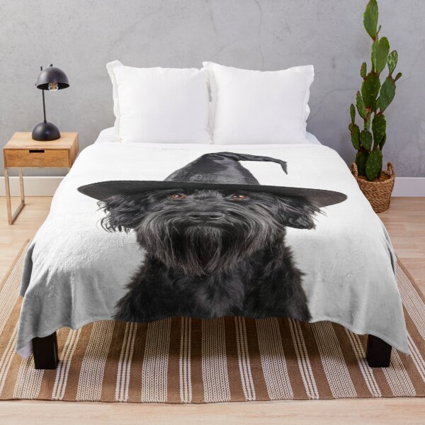 Item preview, Black Russian Terrier Dog Wearing Halloween Witch Hat designed and sold by LazyOwlStore.