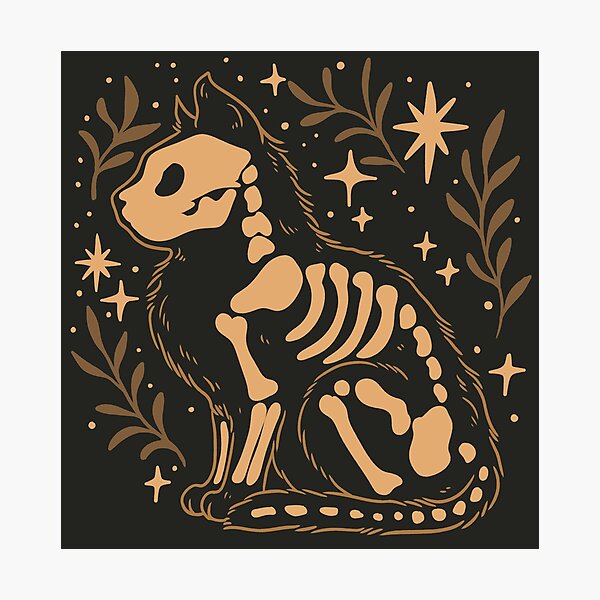 Item preview, Skeleton Cat Under Starlight – Spooky Cute Vibes designed and sold by Jess.a.creates.