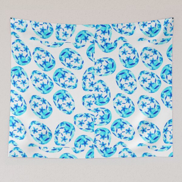 Item preview, King's Easter Hunt | Easter Hunt | Easter Eggs | Flower Design | Blue | Capri Blue | White  designed and sold by Kingcls.