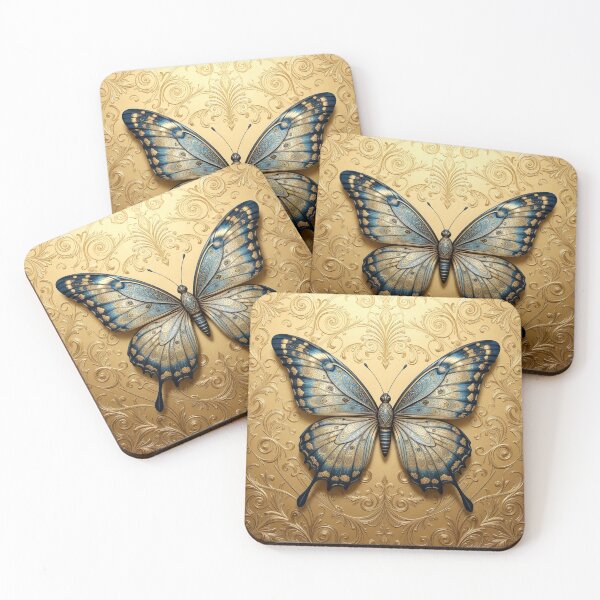 Item preview, Golden Swirl Butterfly: Azure and Gilded Wings in Artisan Detail designed and sold by semenol.