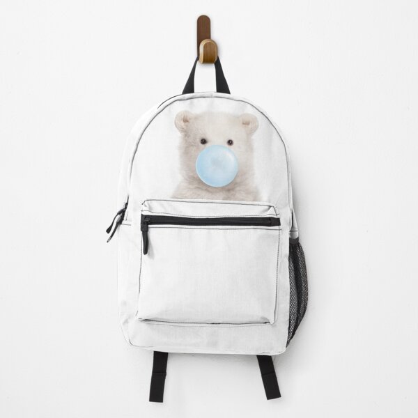 Item preview, Baby Polar Bear Blowing Blue Bubble Gum, Baby Boy, Kids, Nursery, Baby Animals Art Print by Synplus designed and sold by synplus.