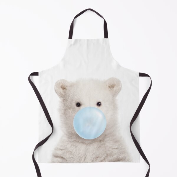 Item preview, Baby Polar Bear Blowing Blue Bubble Gum, Baby Boy, Kids, Nursery, Baby Animals Art Print by Synplus designed and sold by synplus.