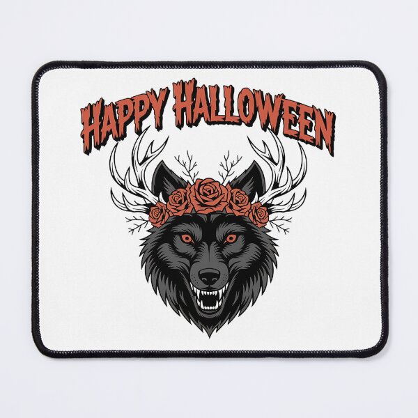 Item preview, Gothic Wolf with Roses and Antlers Halloween designed and sold by BirdsnStuff.
