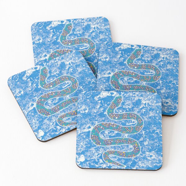 Item preview, Ocean Spark Abstract Snake White Outline designed and sold by KinderSnakeArt.