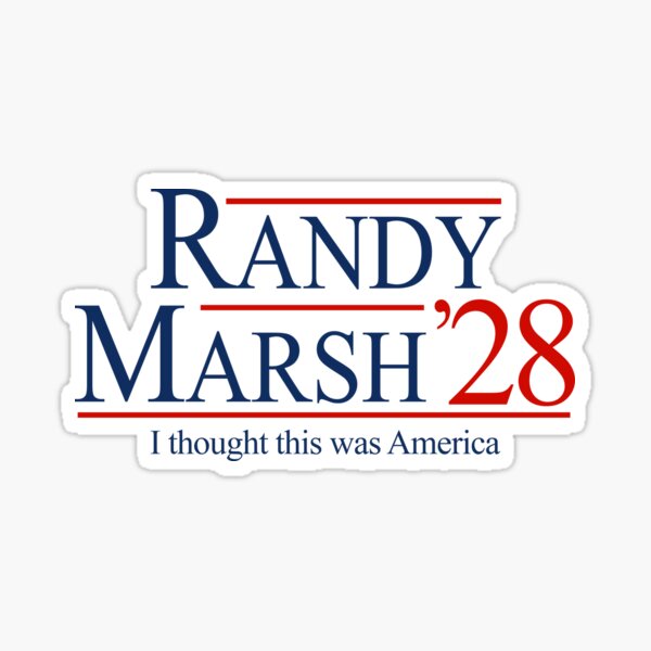 Vista previa del artículo con la obra «Randy Marsh '28 para presidente», diseñado y vendido por Primotees.