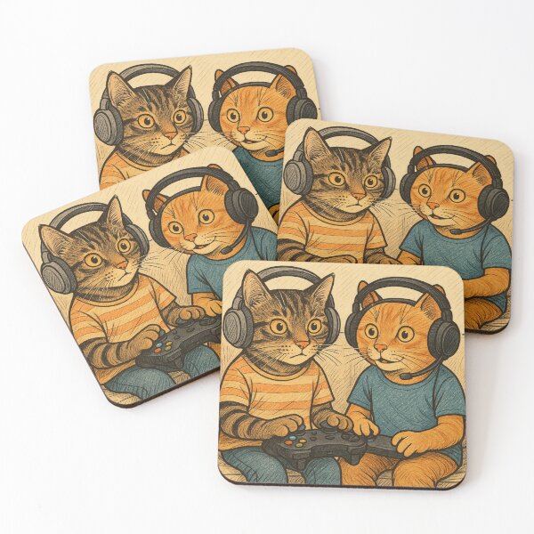 Item preview, Cat gamers designed and sold by YMStore.