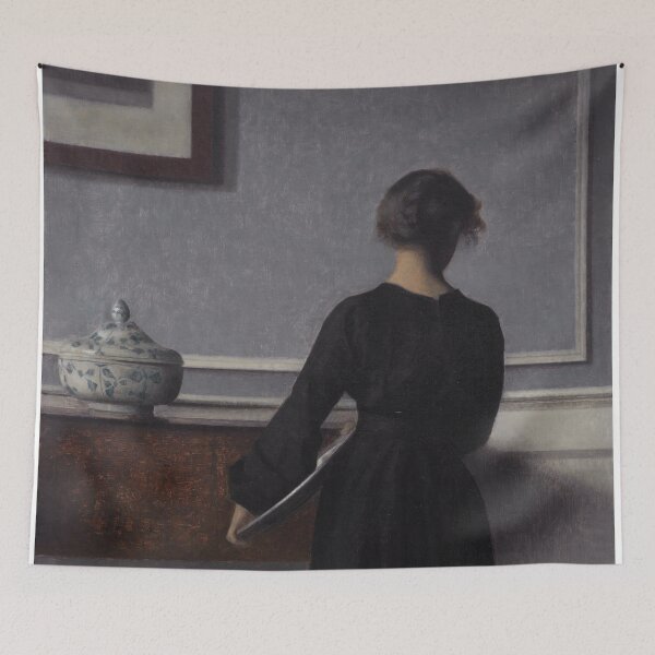 Item preview, Vilhelm Hammershøi : Interior with Young Woman Seen from the Back (1904) designed and sold by YNTDigitalHouse.