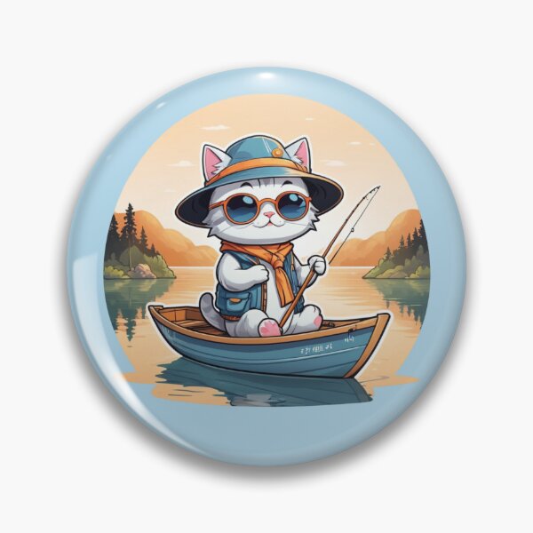 Artikelvorschau, Gone Fishin‘ – Entspannte Katze am Wasser entworfen und verkauft von Babayaa.