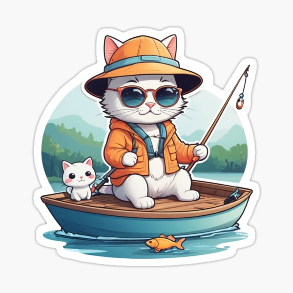 Item preview, Hooked on Chill – The Fishing Cat Life designed and sold by Babayaa.