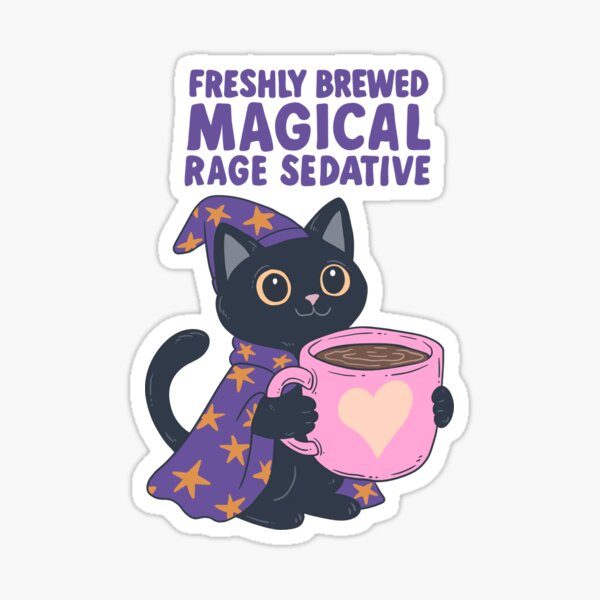 Vista previa del artículo con la obra «Café de Gato Brujo – Sedante de Furia Mágica», diseñado y vendido por Jess.a.creates.