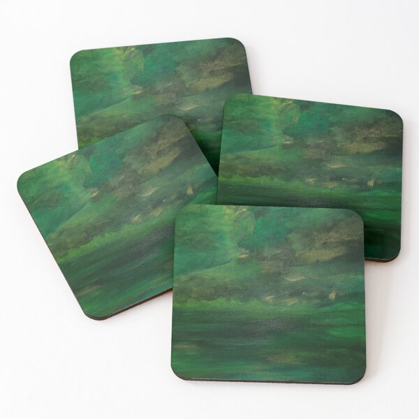 Item preview, green abstract acrylic painting designed and sold by ArtismStudio.
